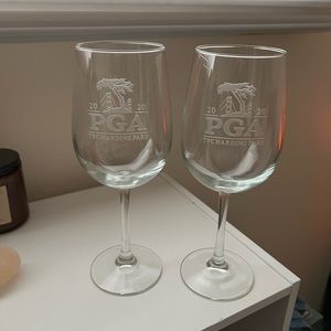 Collector edition- PGA 2020 Golf Fans wine glasses, pair